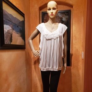 MISS CHIEVOUS, Cream, Plush Floral V- neckline, XL